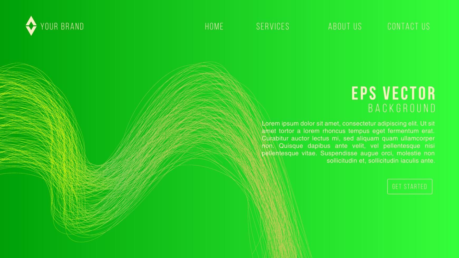 Abstract Green Fluid Banner Template for Website Page. Modern