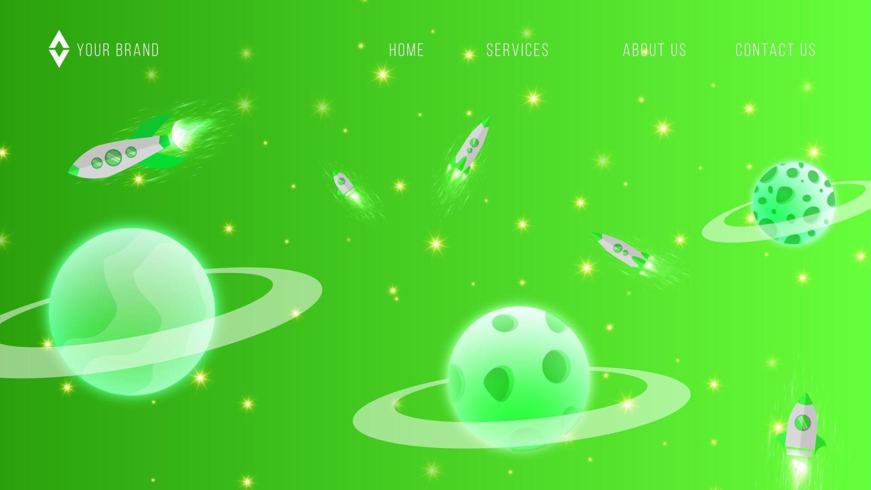 Light Green vector layout with cosmic stars web page design. Blurred decorative design in simple style with galaxy stars. Pattern for astronomy websites.