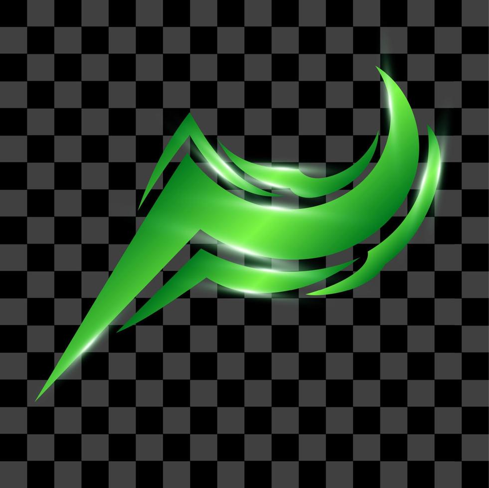 Abstract green motion lines effect isolated vector