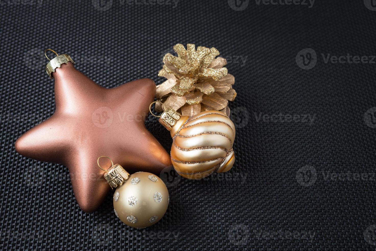 Christmas decoration on black background photo