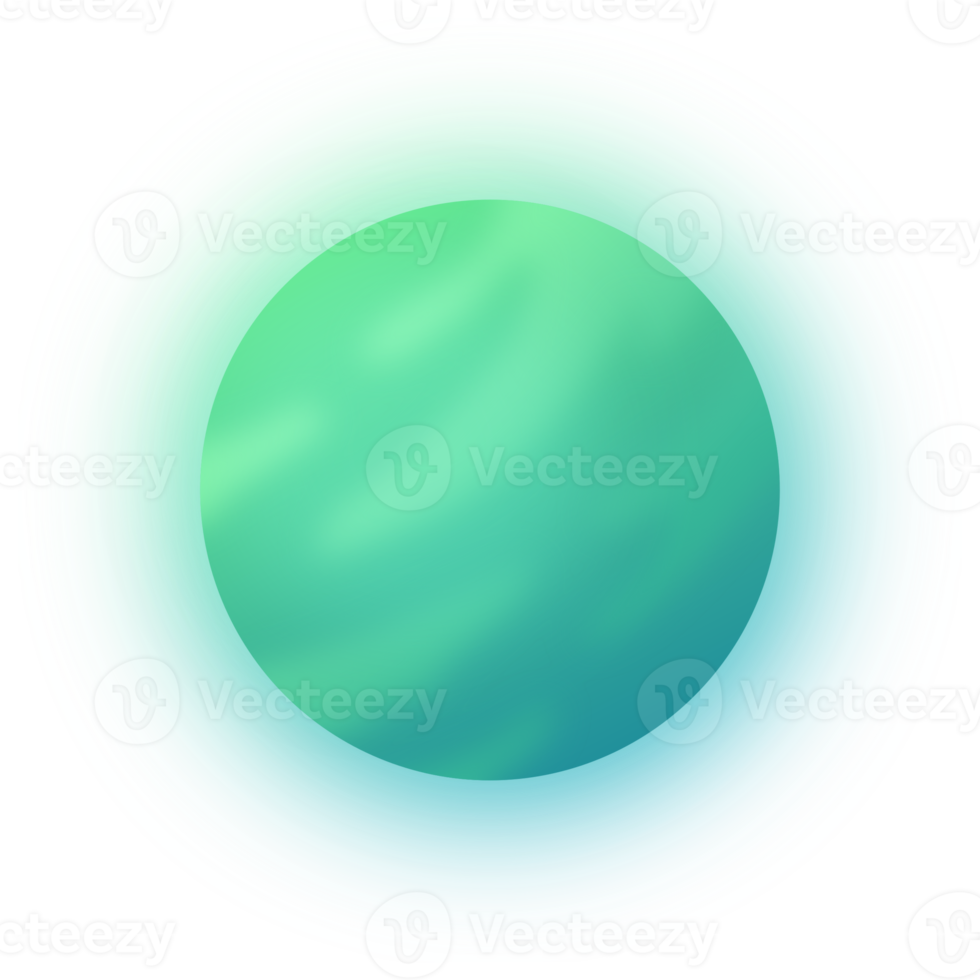 brillante verde resplandeciente estrella planeta ilustración ciencia cosmos colorido gradiente png