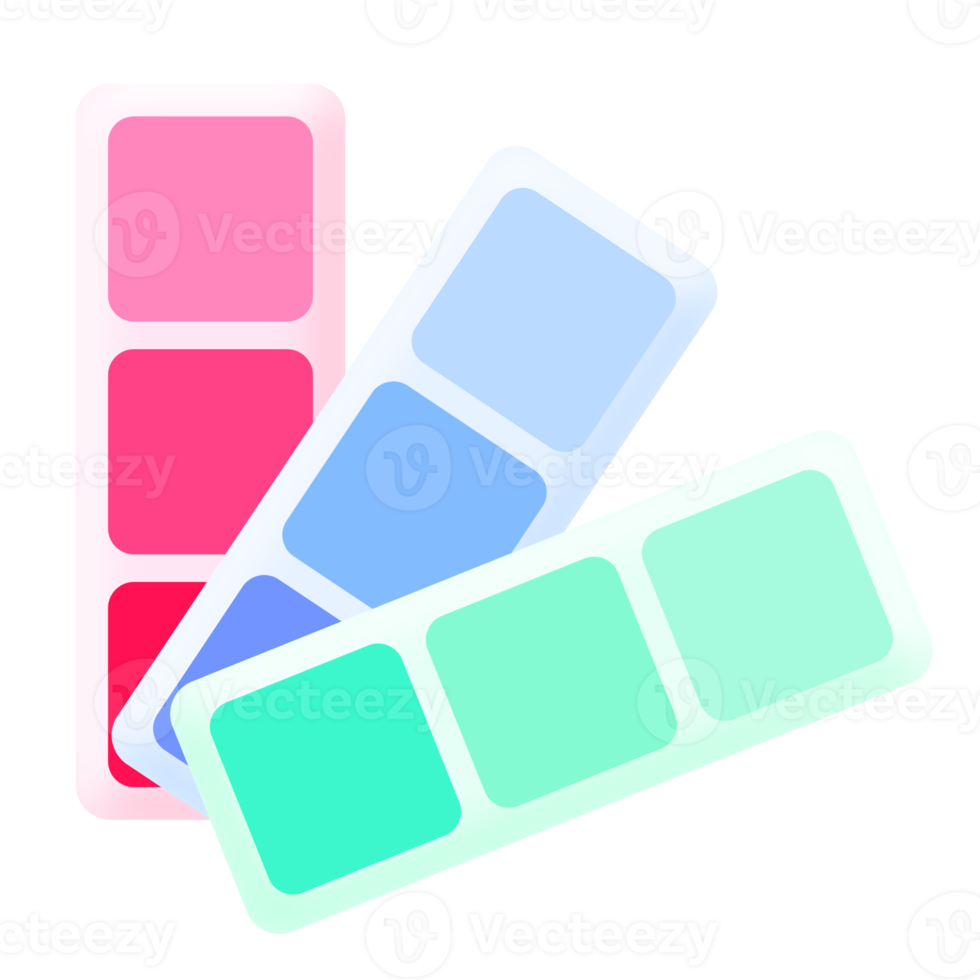 muestra de muestra de efecto 3d de paleta de colores para elemento gráfico de diseñador png