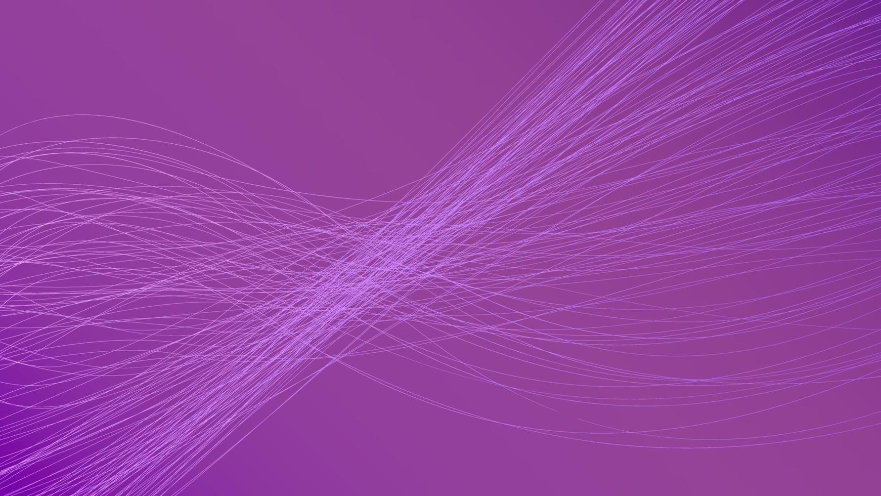 Vector smooth waves on dark purple background. Futuristic technology design backdrop with purple gradient transition.