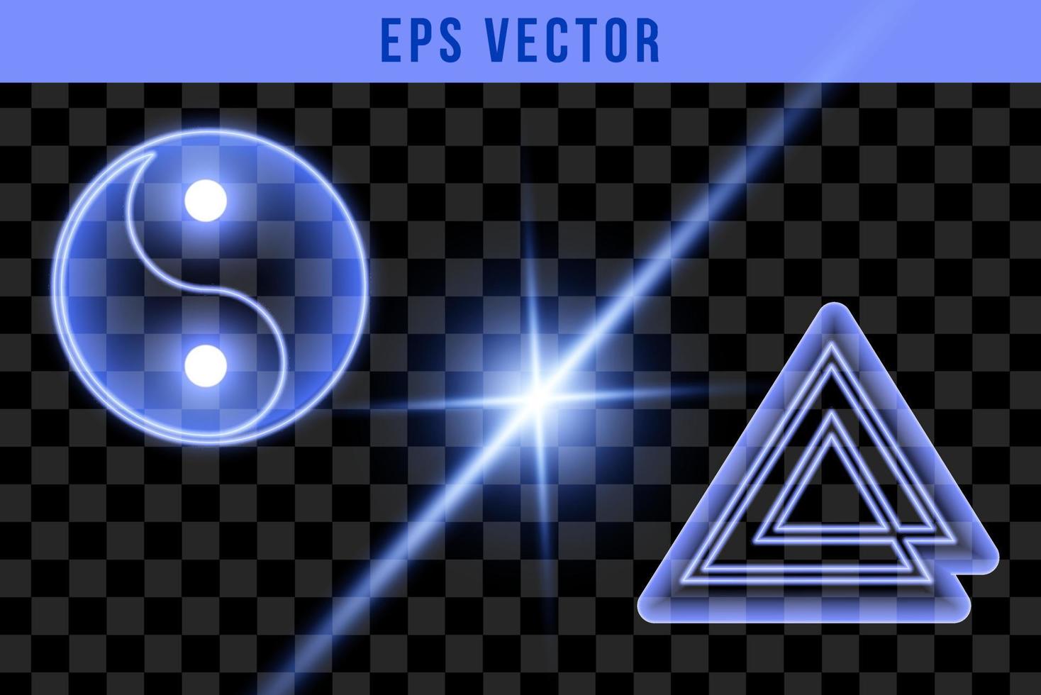 Set light blue geometric shape, for use on dark background. Transparency only in vector format