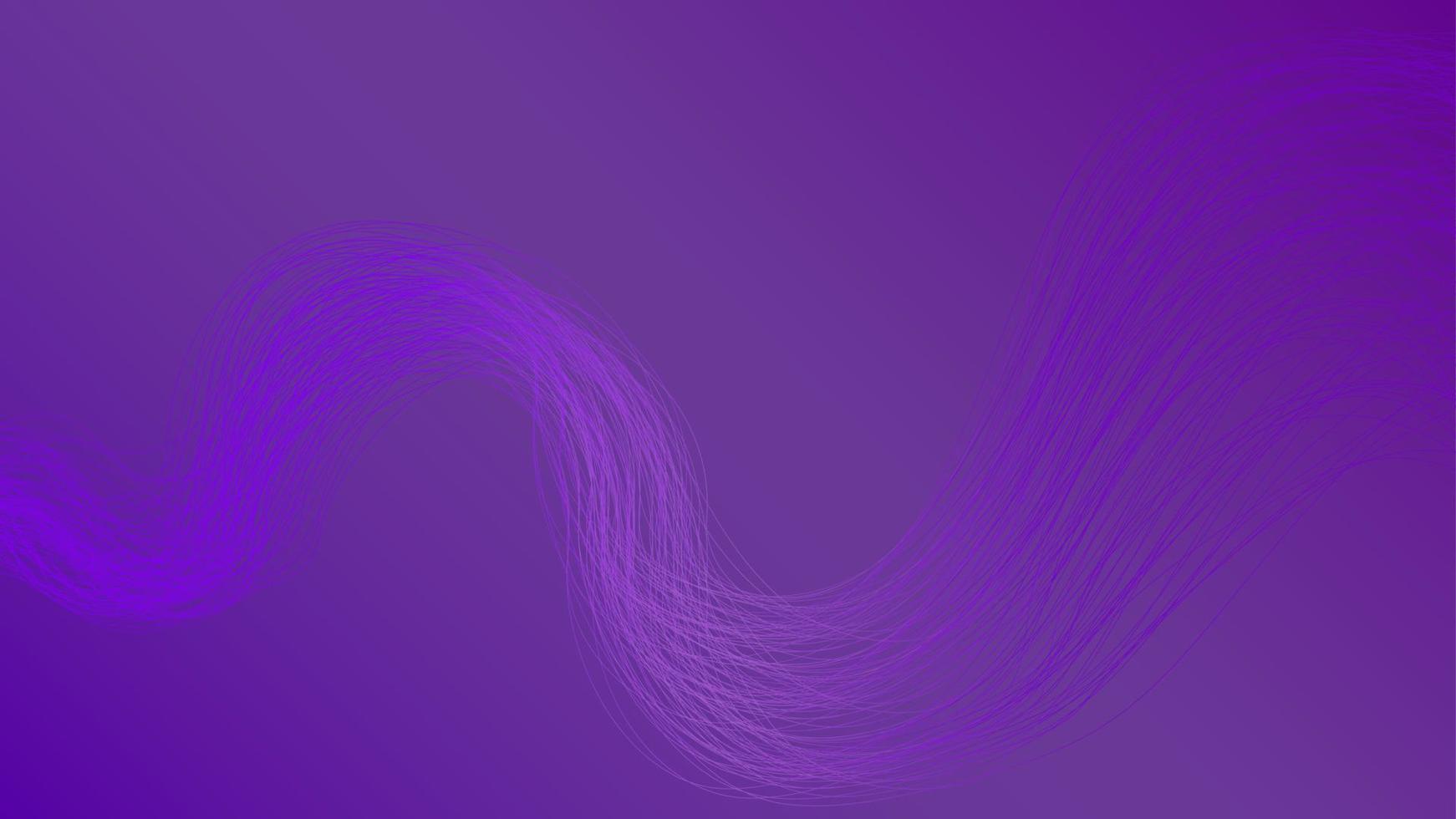 Vector smooth waves on dark purple background. Futuristic technology design backdrop with purple gradient transition.