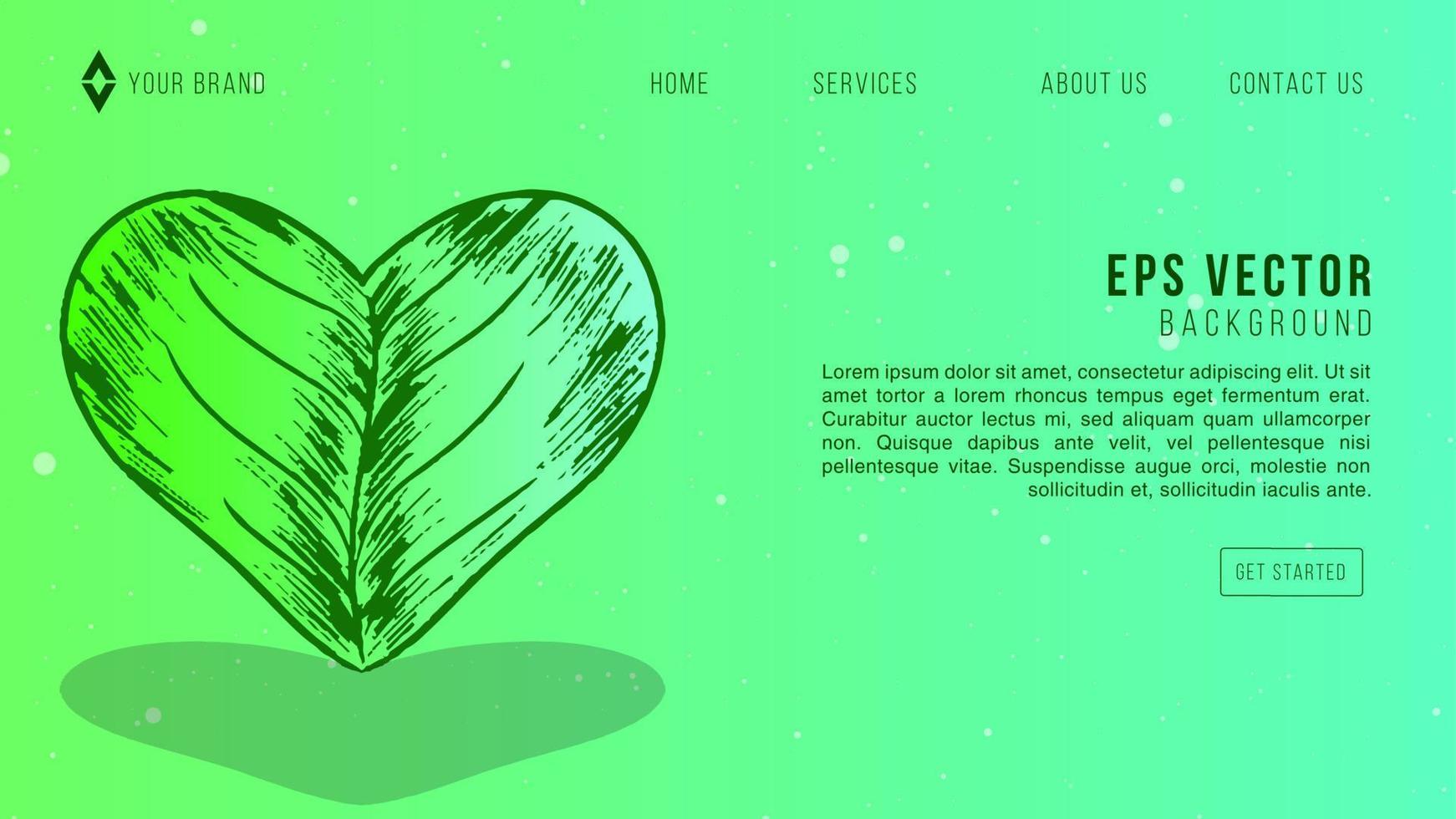 Green Leaf Web Design Abstract Background Lemonade EPS 10 Vector For Website, Landing Page, Home Page, Web Page, Web Template