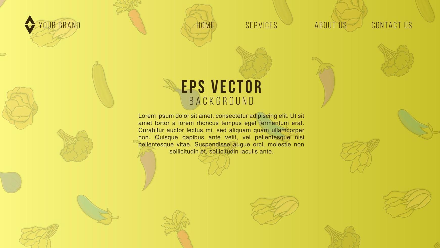 plantilla de página de destino amarilla de verduras. concepto de diseño moderno de diseño de página web para sitio web y sitio web móvil. fácil de editar y personalizar. ilustración vectorial vector