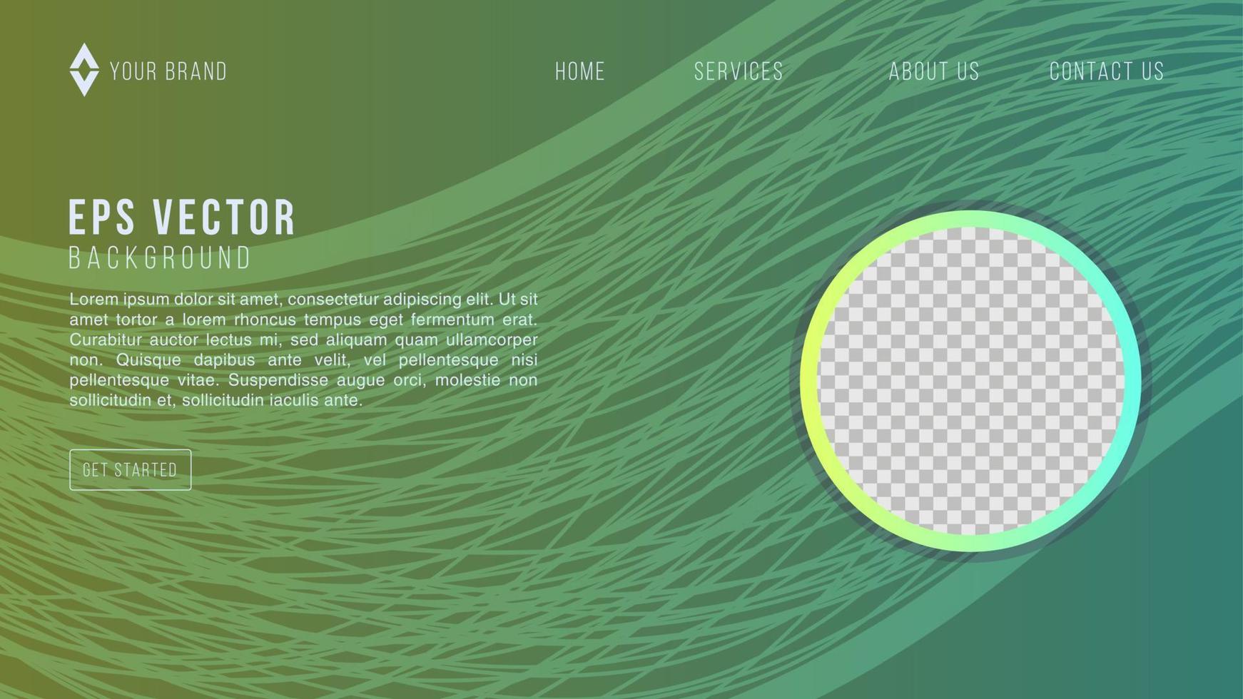 Abstract Wavy Lines Background with Vibrant Green Yellow Color Gradient for Website Landing Page vector