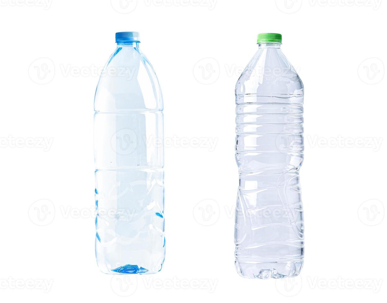 Plastic water bottle isolated on white background with clipping path. photo