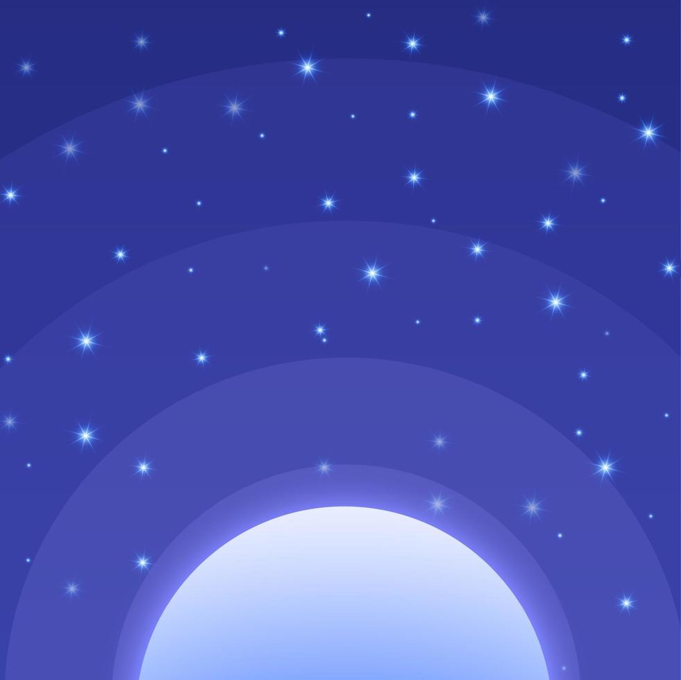 Night shining starry sky party background, blue space with stars vector