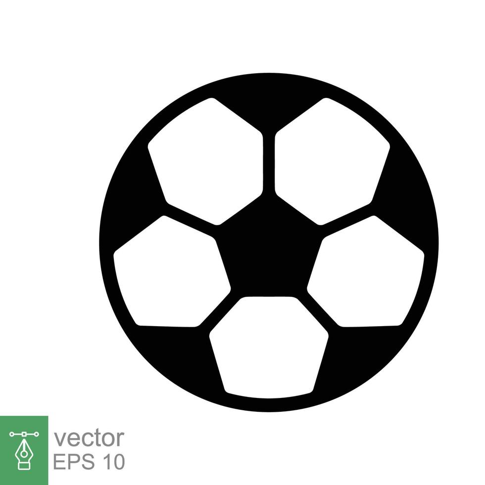 Soccer ball icon. Simple flat style. Football, black round ball, pentagon pattern, circle, hexagon, sport concept. Vector illustration isolated on white background. EPS 10.