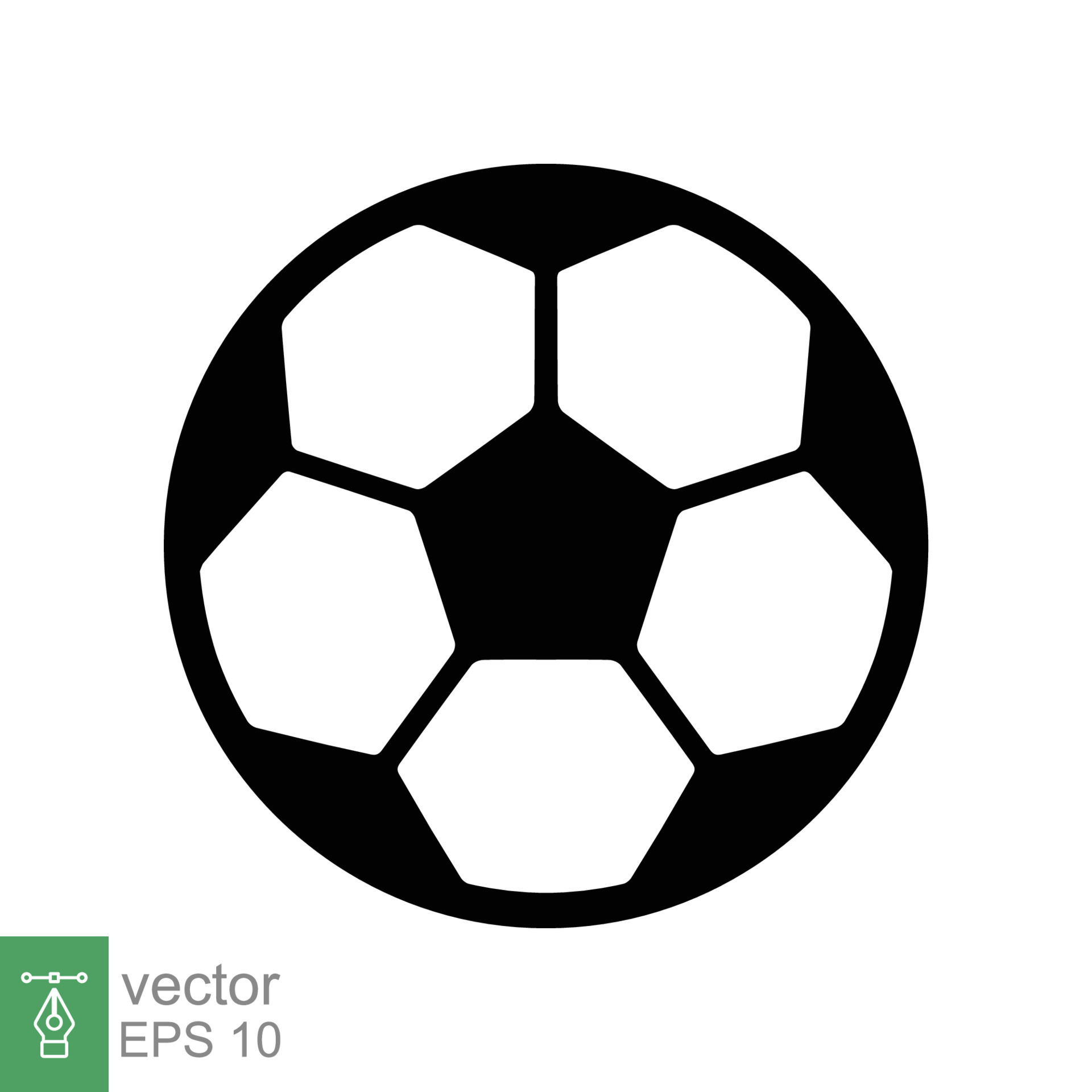 icono de balón de fútbol. estilo plano sencillo. fútbol, bola redonda  negra, patrón de pentágono, círculo, hexágono, concepto deportivo. ilustración  vectorial aislado sobre fondo blanco. eps 10. 16654951 Vector en Vecteezy