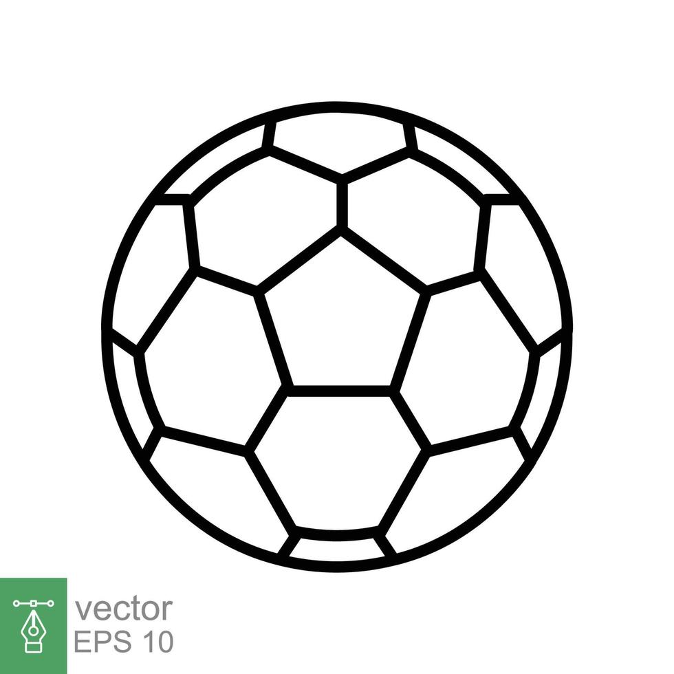 Soccer ball icon. Simple flat style. Football, black round ball, pentagon pattern, circle, hexagon, sport concept. Vector illustration isolated on white background. EPS 10.