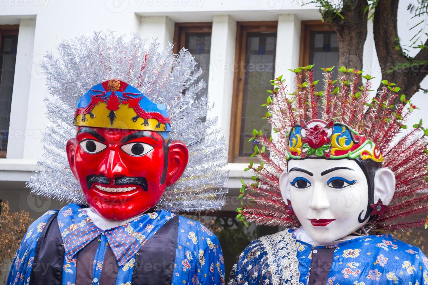 a pair of Betawi ondel2 puppets photo