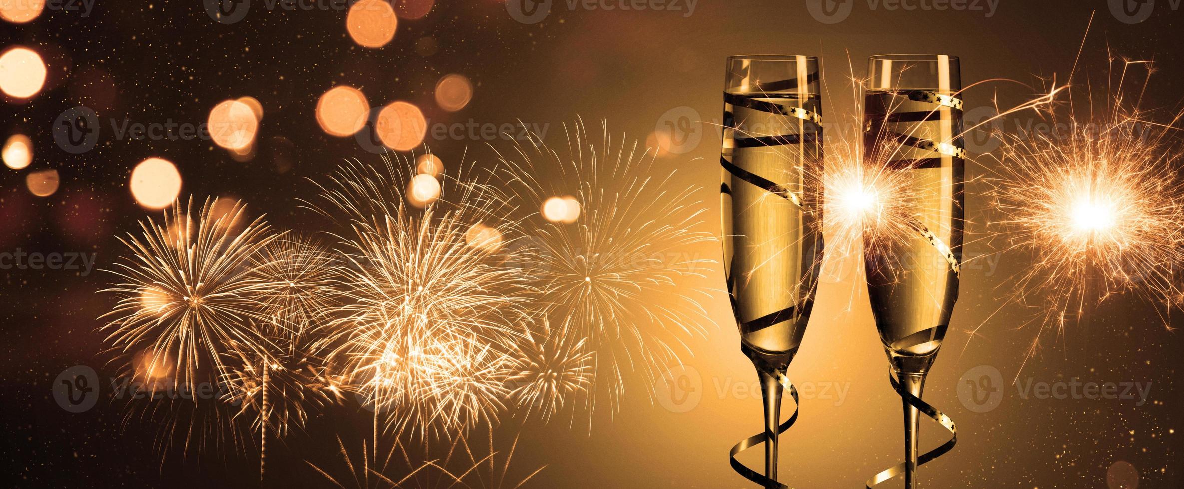 New years eve celebration background with champagne photo