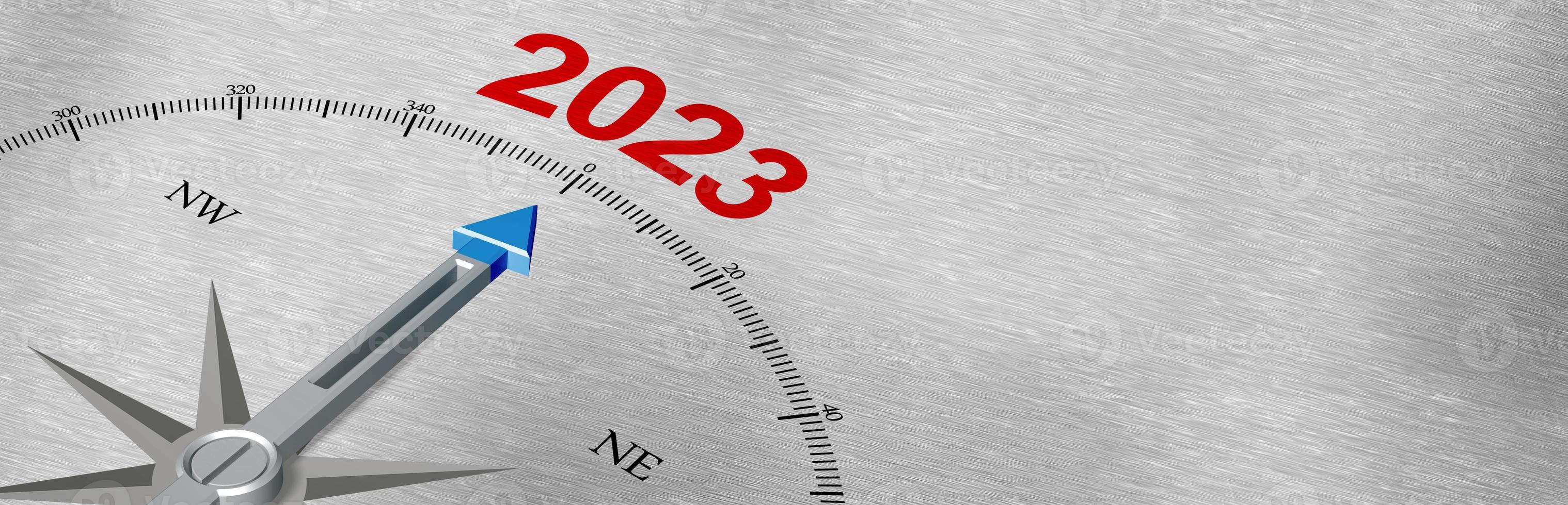 Happy New Year Background. Navigation to the year 2023. 3D illustration photo