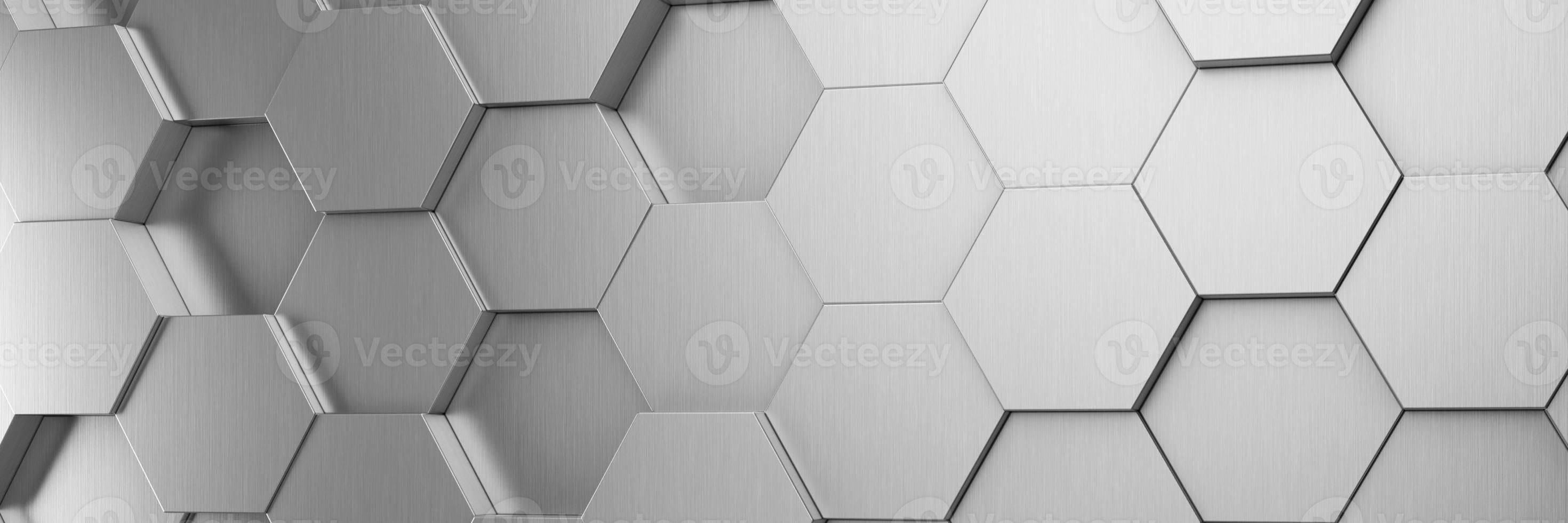 Futuristic and technological hexagonal background. 3d rendering photo