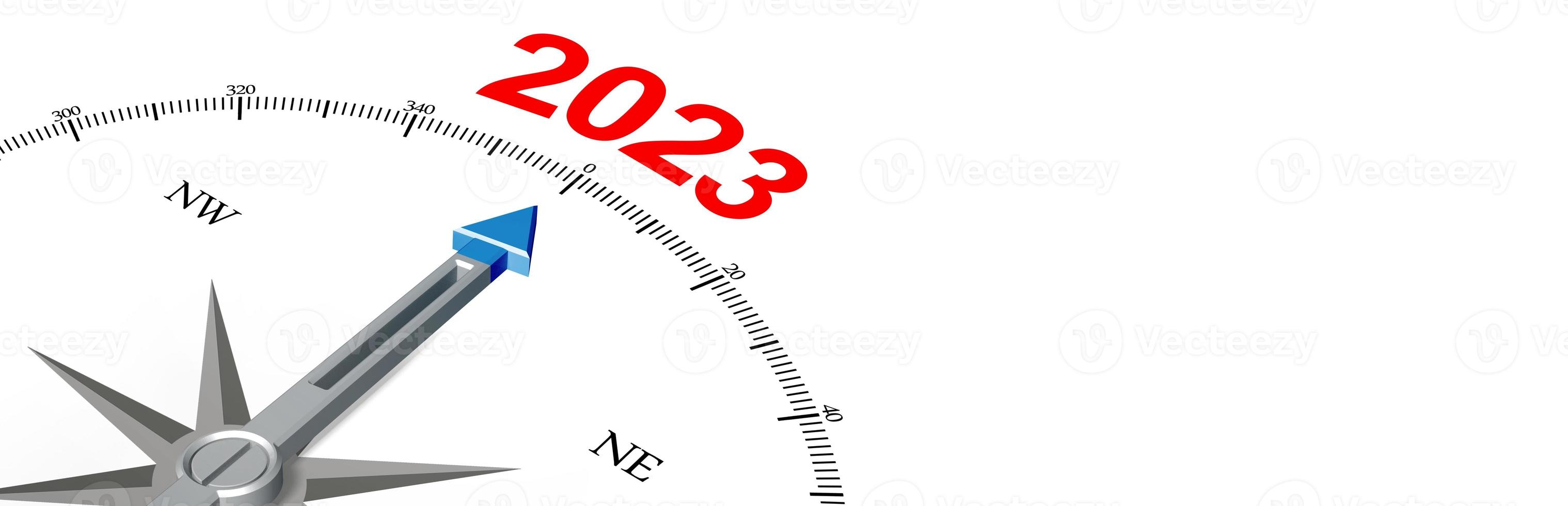 Happy New Year Background. Navigation to the year 2023. 3D illustration photo