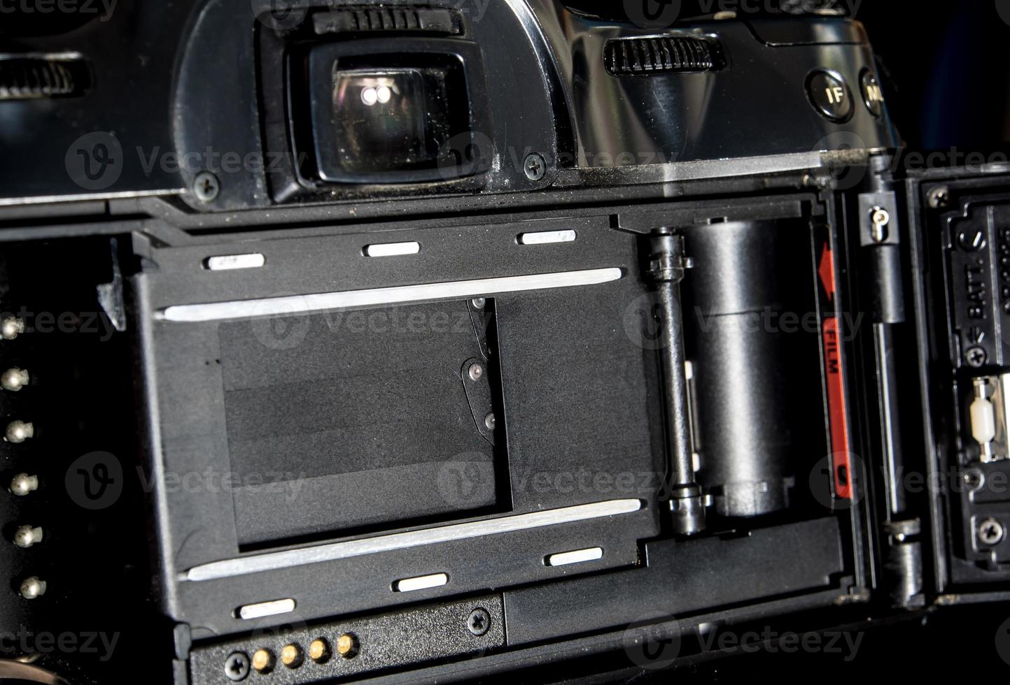 SLR camera body opened back lid to film position photo