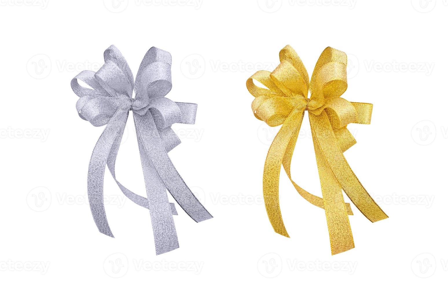 Set of gift bows isolated on white background. photo