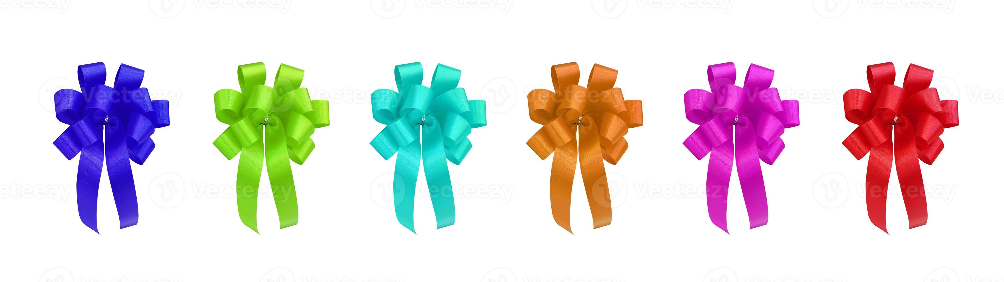 Set of gift bows isolated on white background. photo