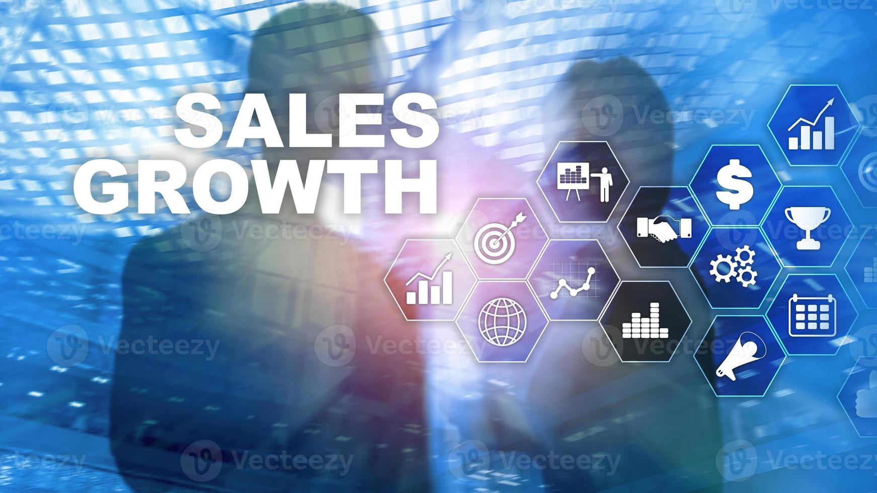 Chart growth concept. Sales increase, marketing strategy. Double exposure with business graph. photo