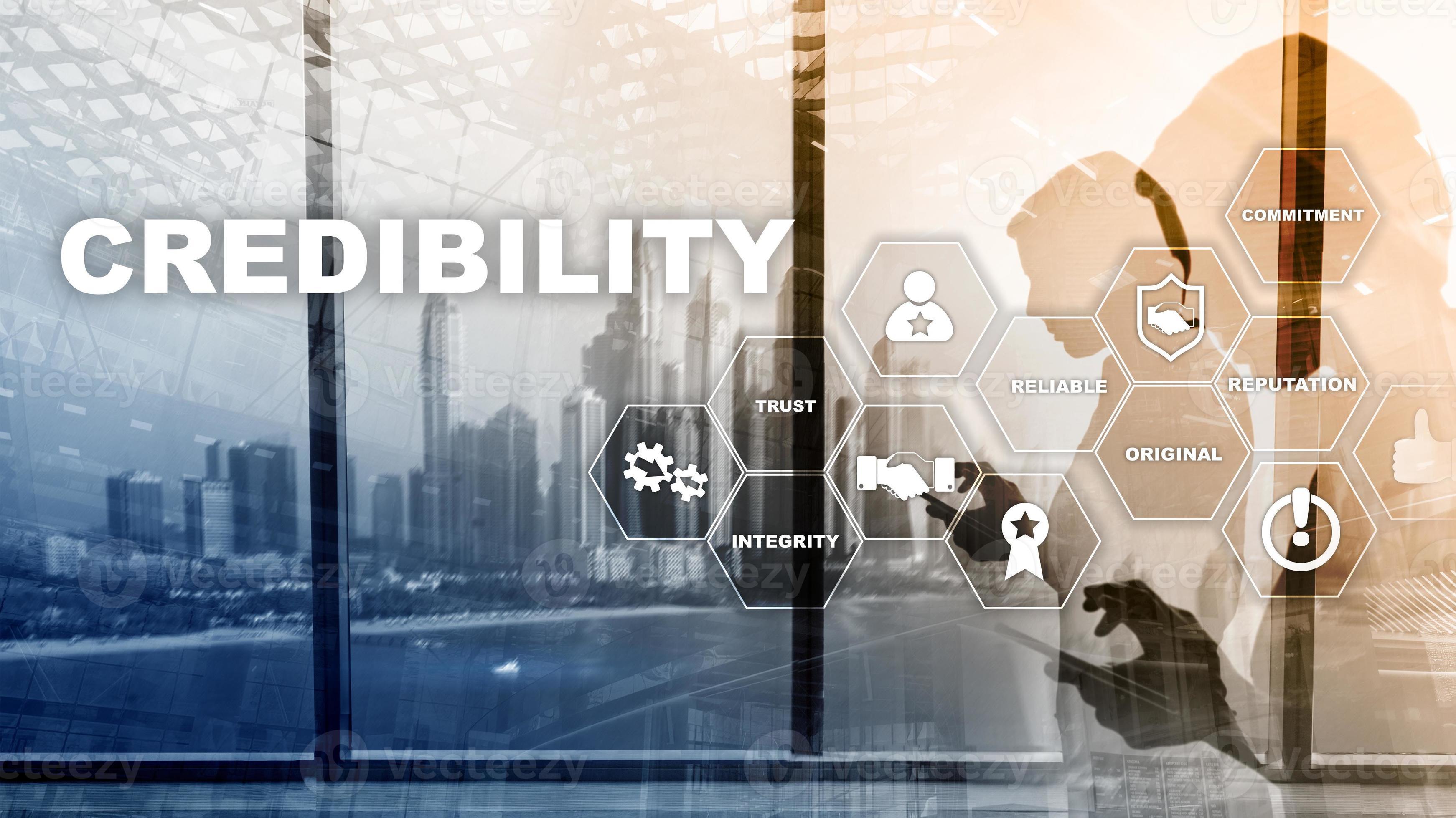 Corporate credibility improvement concept. Multiple exposure, mixed
