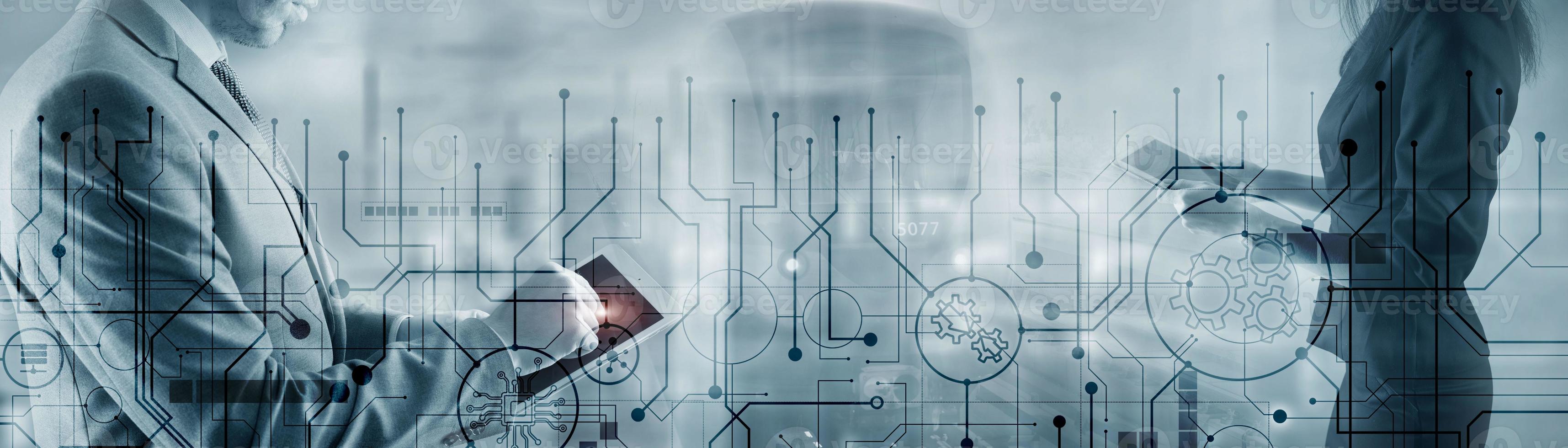 Electronic Circuit Business Technology Background. Communication and engineering concept. photo