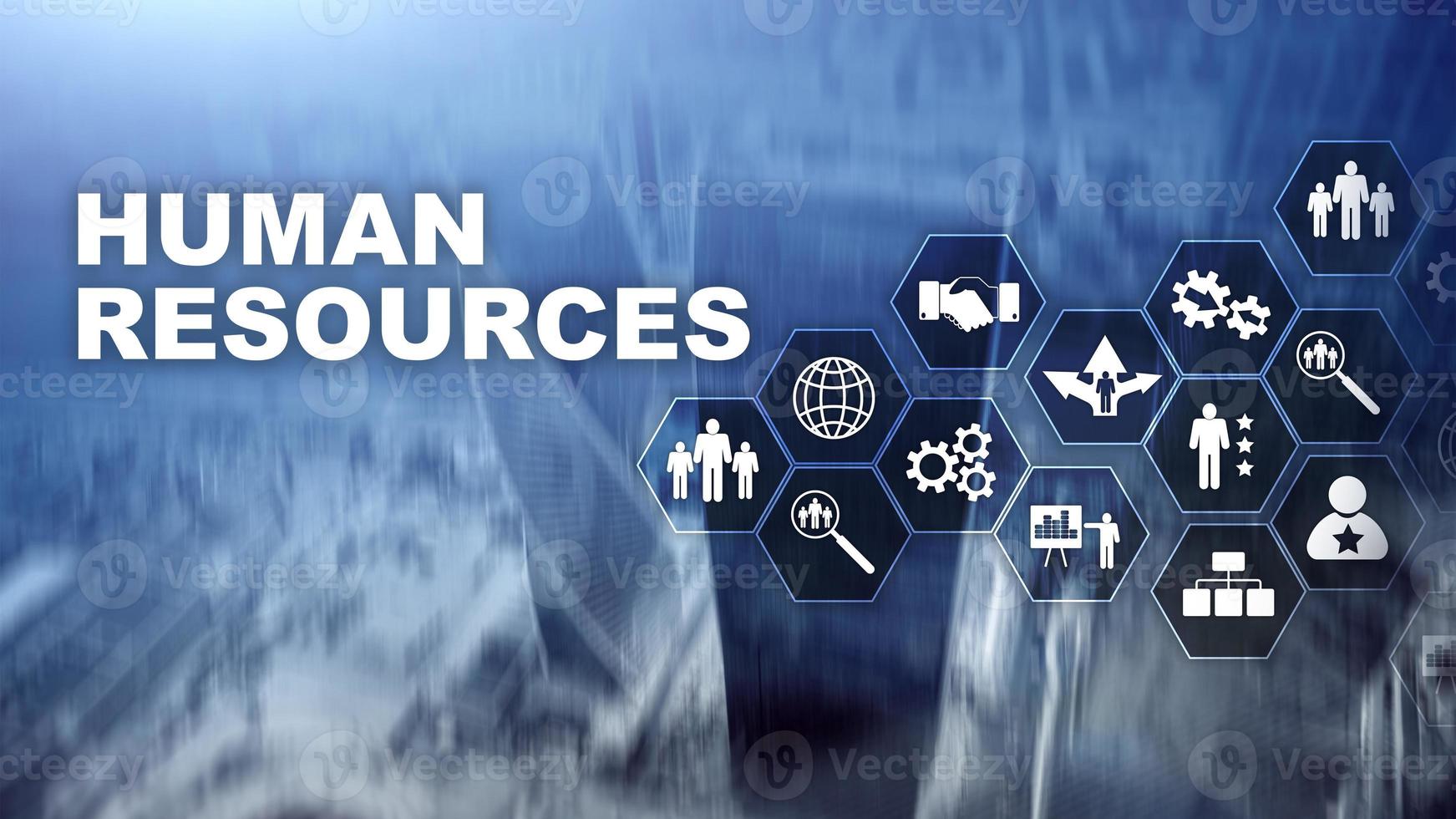 concepto de gestión de recursos humanos. grupo de recursos humanos, atención al cliente y empleados foto