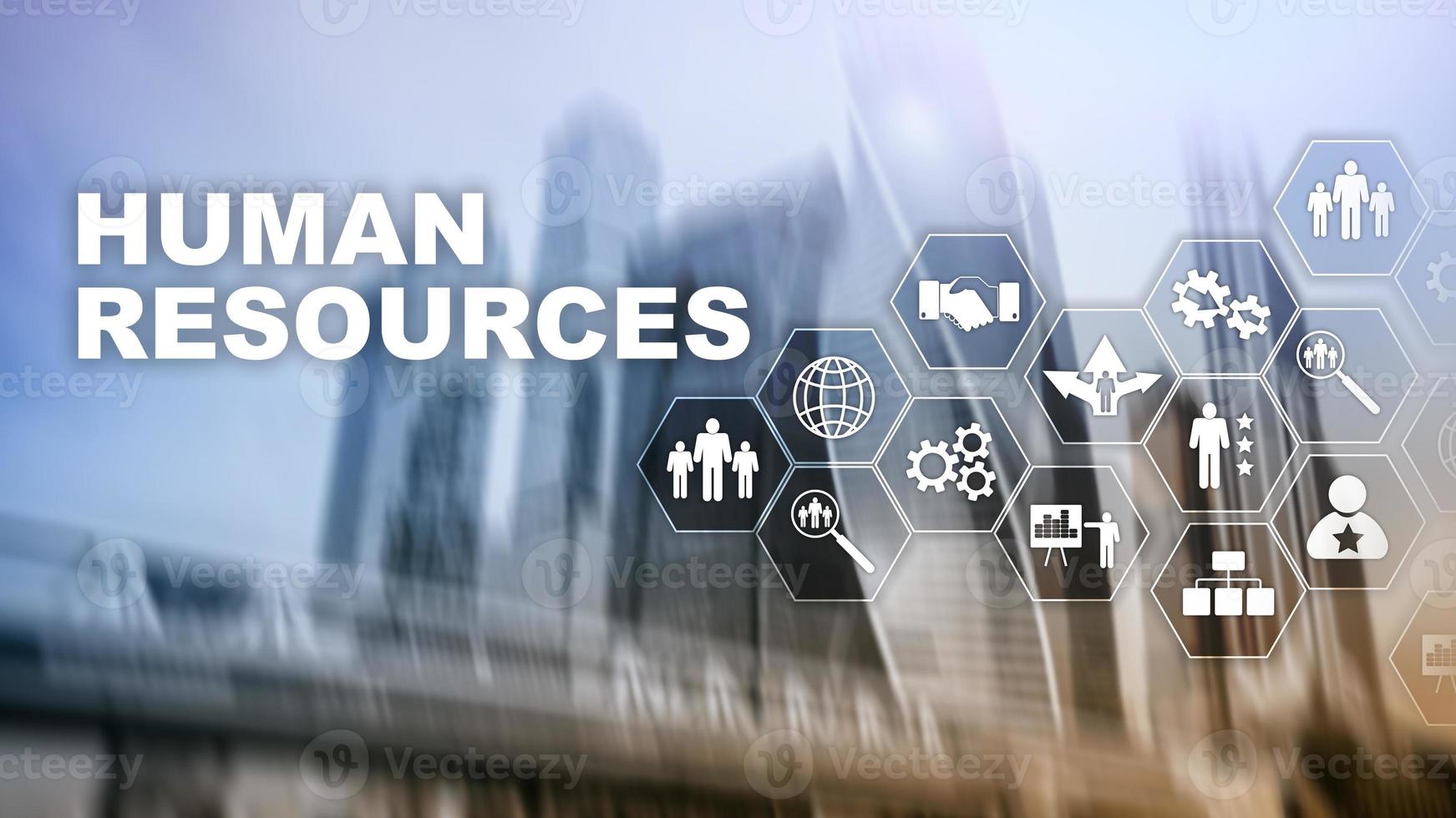 Human Resources HR management concept. Human resources pool, customer care and employees. photo