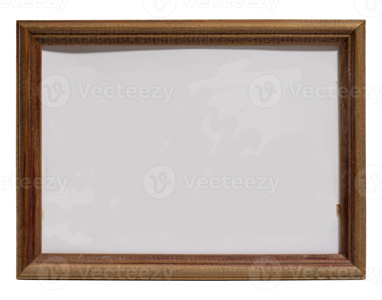 dark wood frame photo isolate. horizontal photo frame with empty center. wood frame mockup png