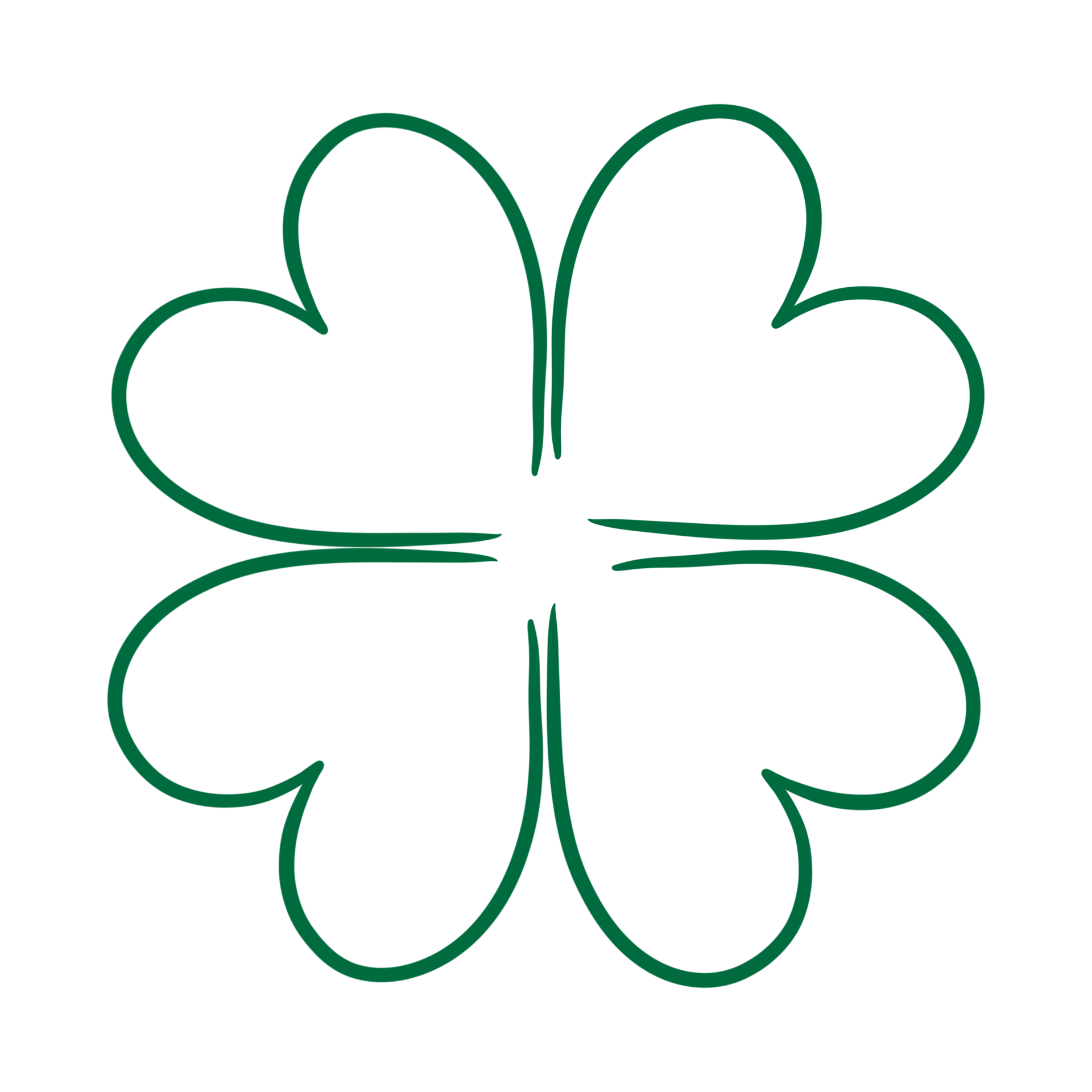 Green Cloverleaf Outlined 16658020 PNG