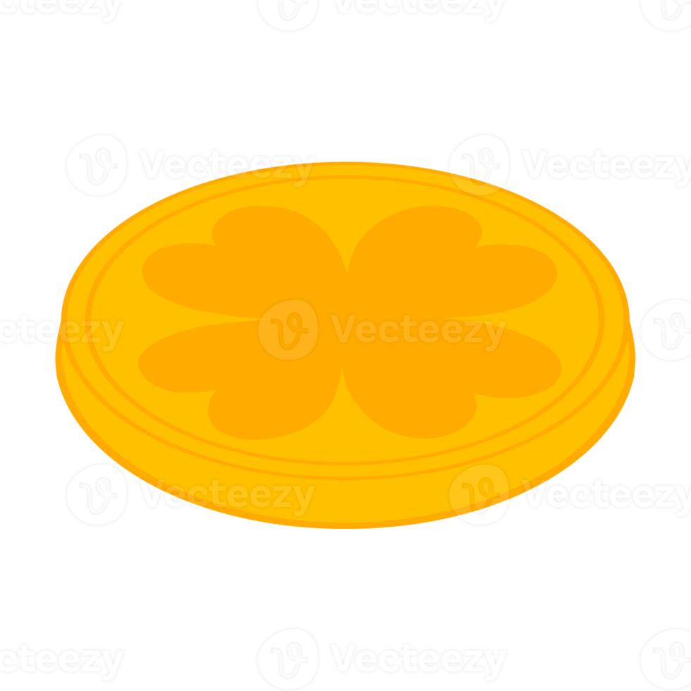 Gold Four Leaf Clover Coin png