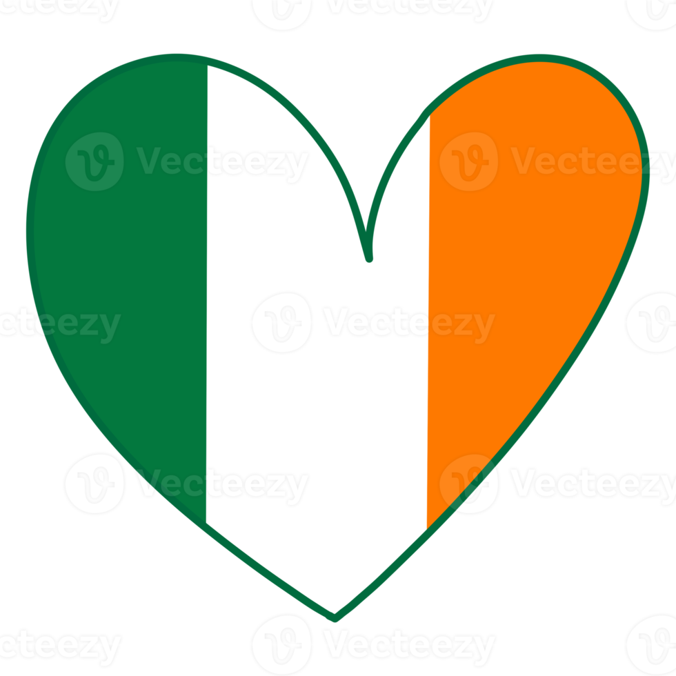 corazón con la bandera de irlanda png