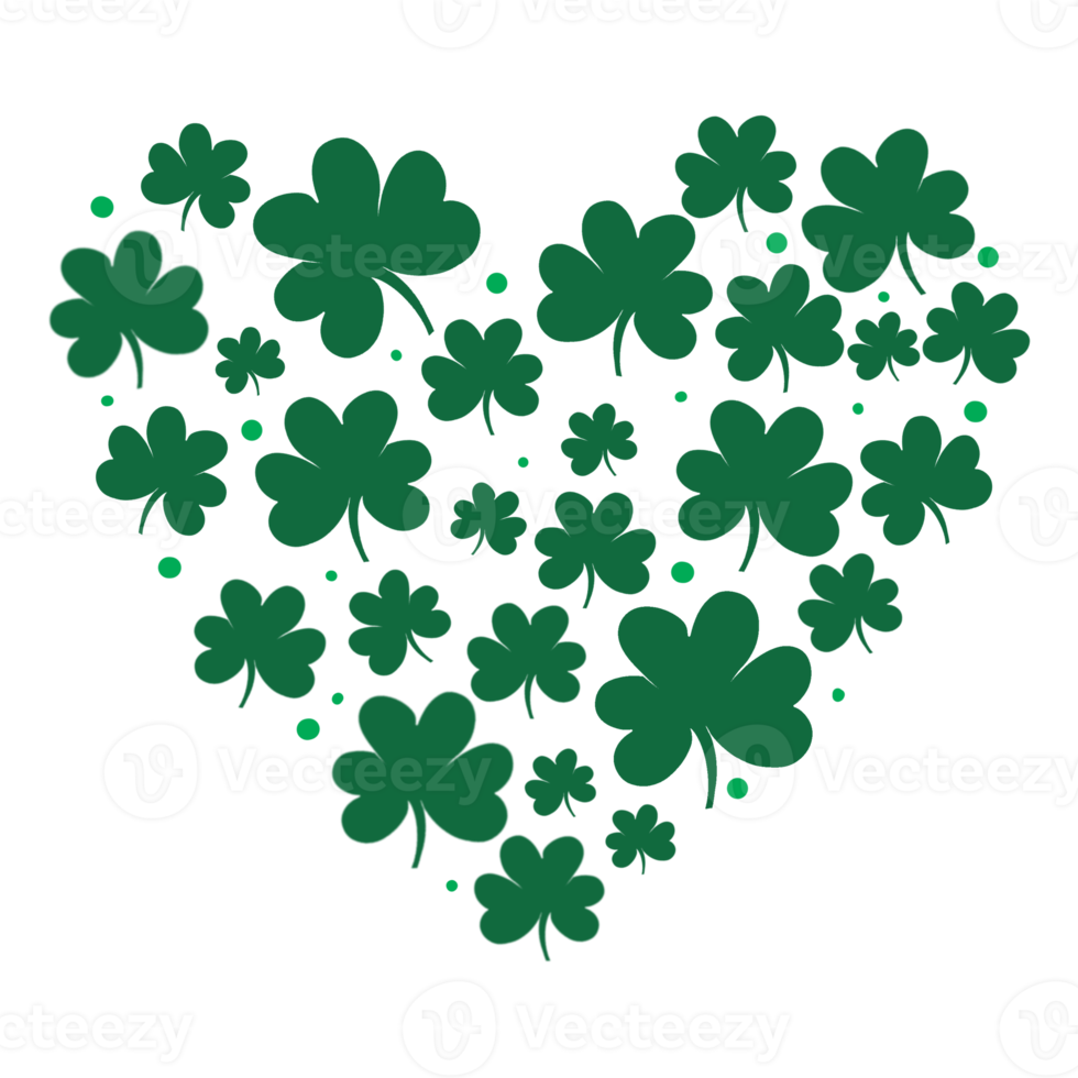 Green Clover Heart png