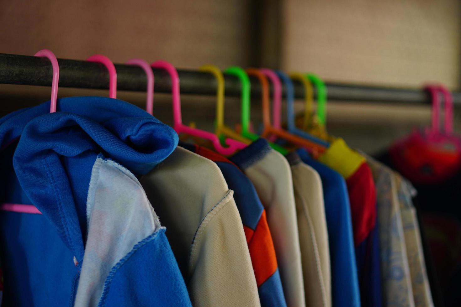 Lots of clothing and clothes to dry in the sun photo