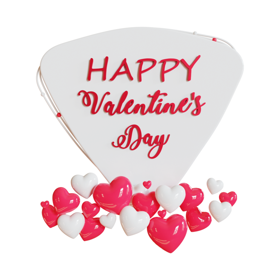 3d valentine's day poster illustration png