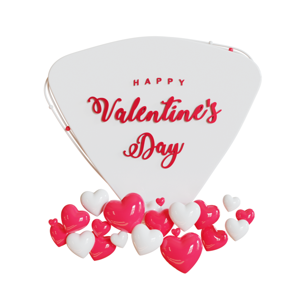 illustration de l'affiche de la saint valentin 3d png