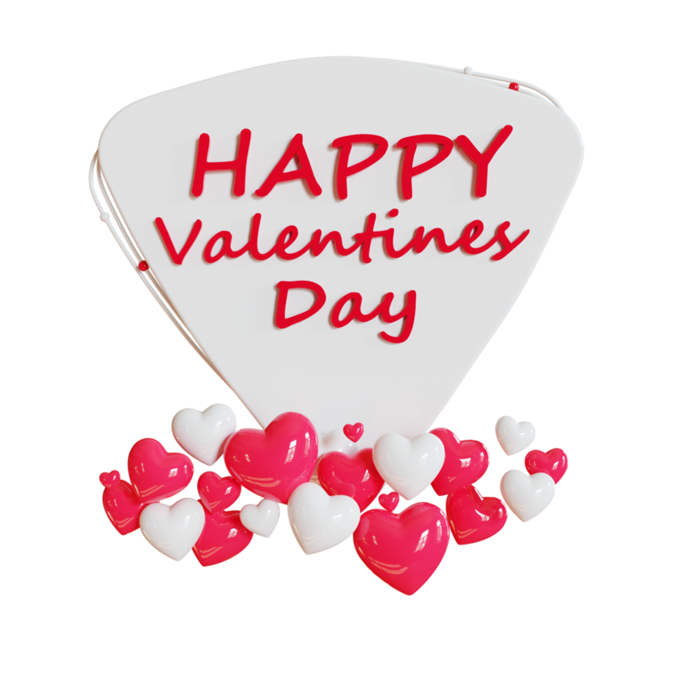 illustration de l'affiche de la saint valentin 3d png