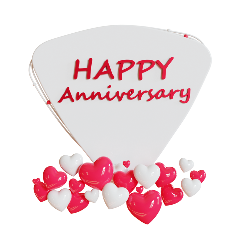 happy anniversary 3d illustration png