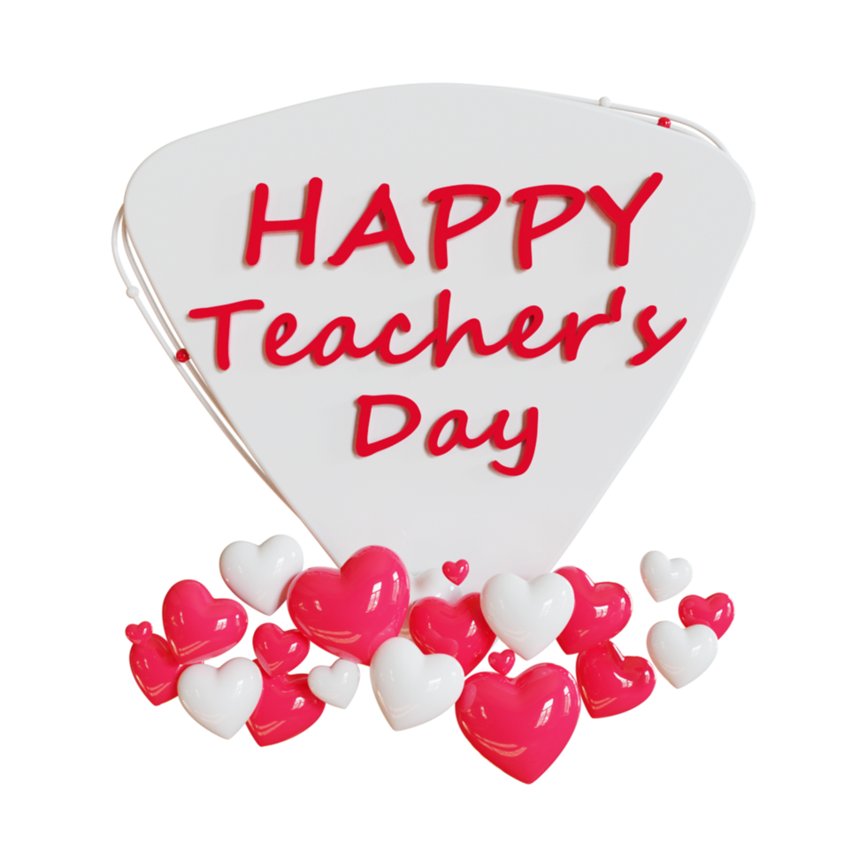 happy teachers day 3d illustration png