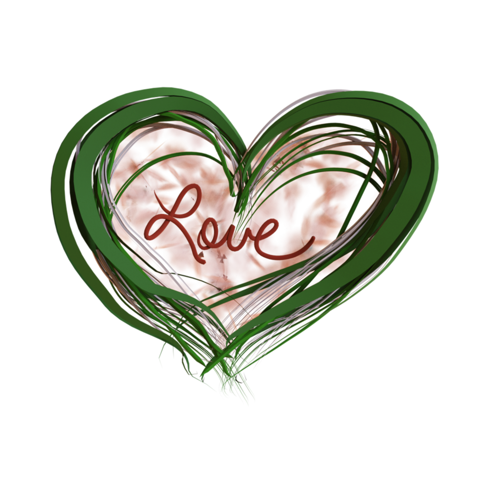 design de ilustração 3d de coração de dia dos namorados png