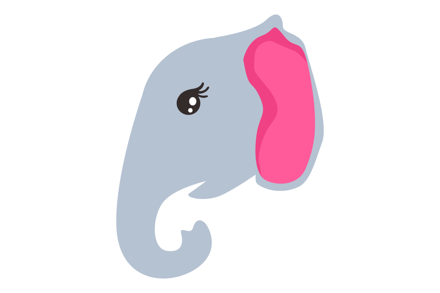 adorable tête d'éléphant pour le design png