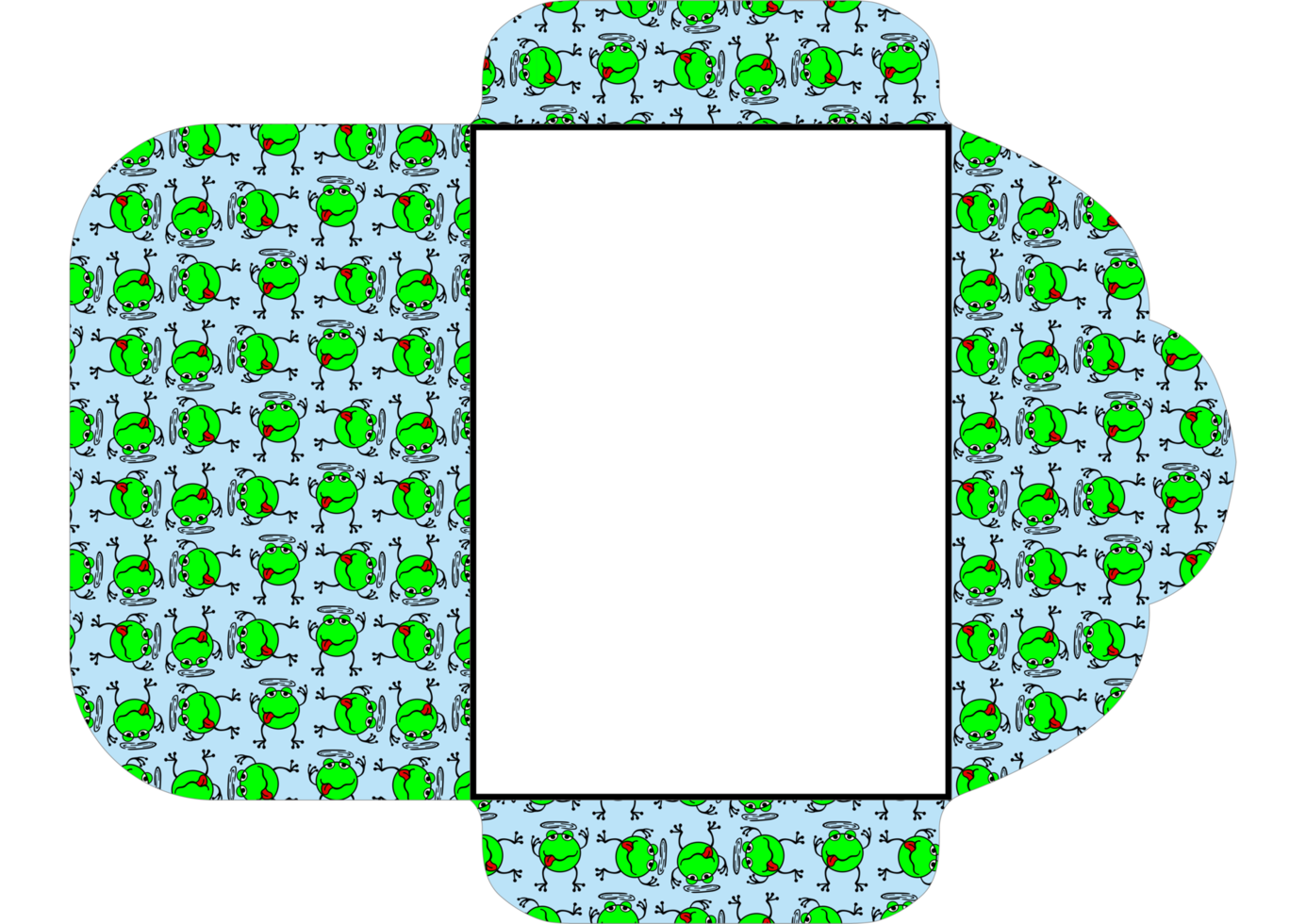Envelope Design With Green Frog Pattern Theme png