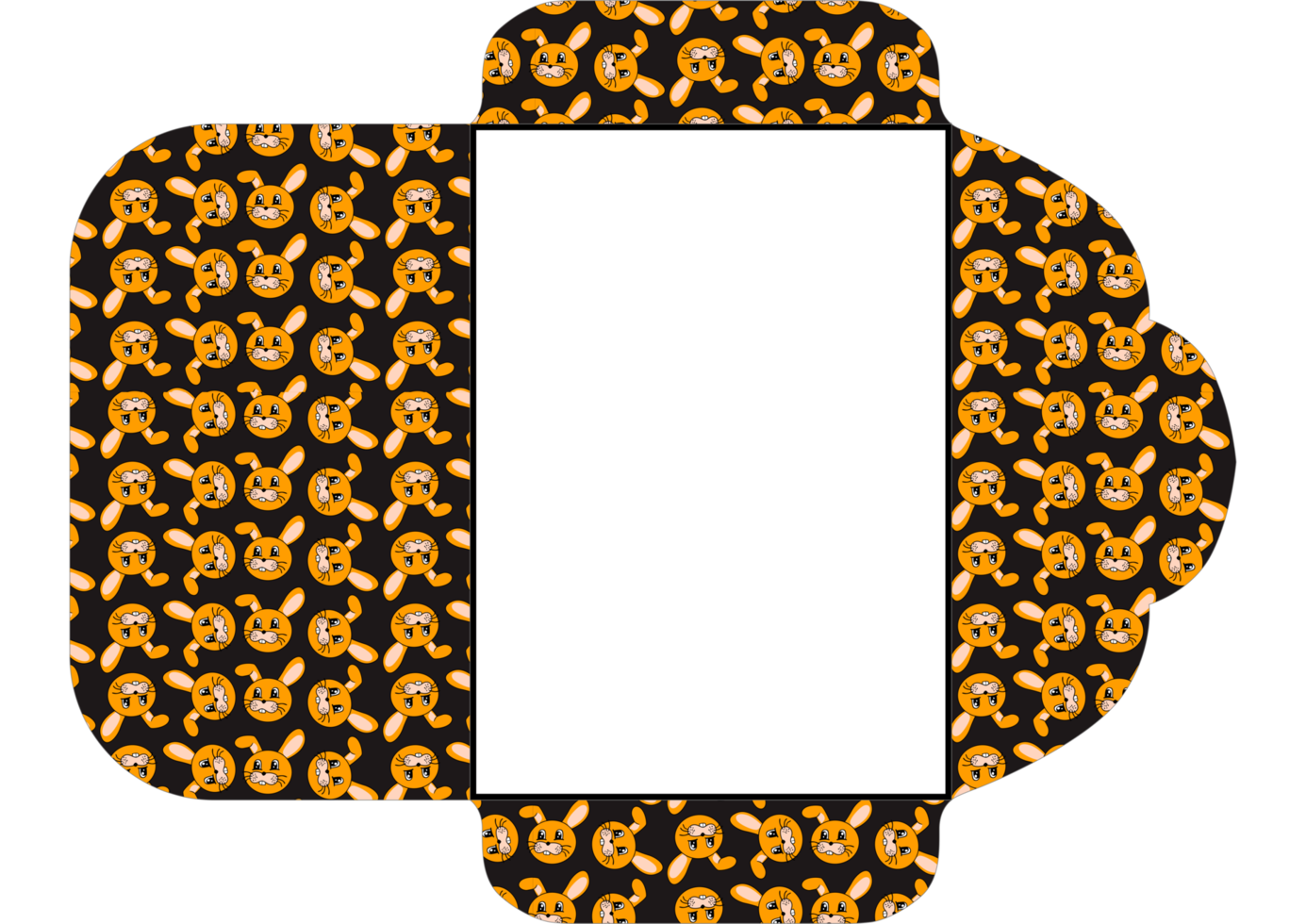 Envelope Design With Rabbit Pattern Theme png