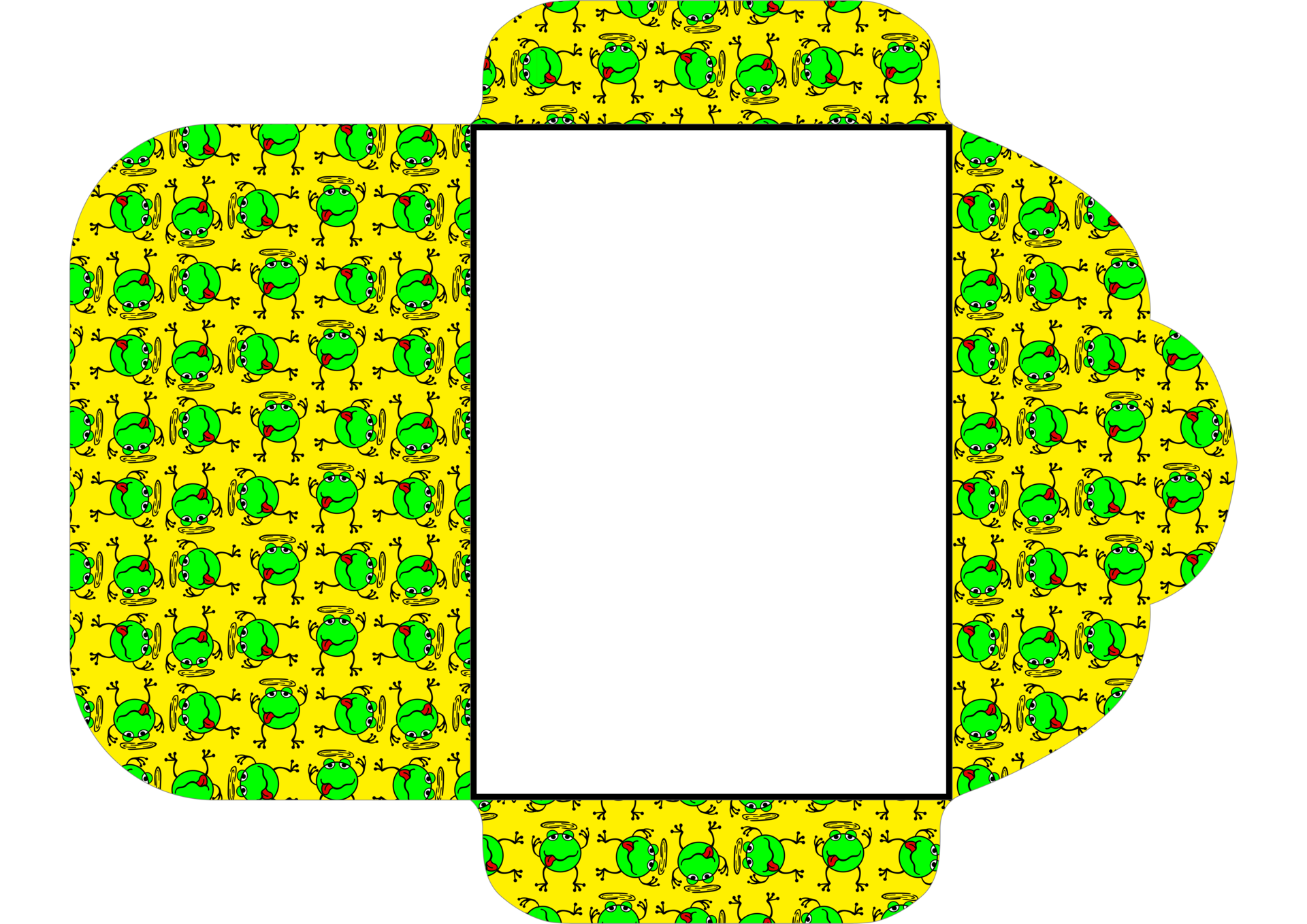 envelope-design-with-green-frog-pattern-theme-16659413-png