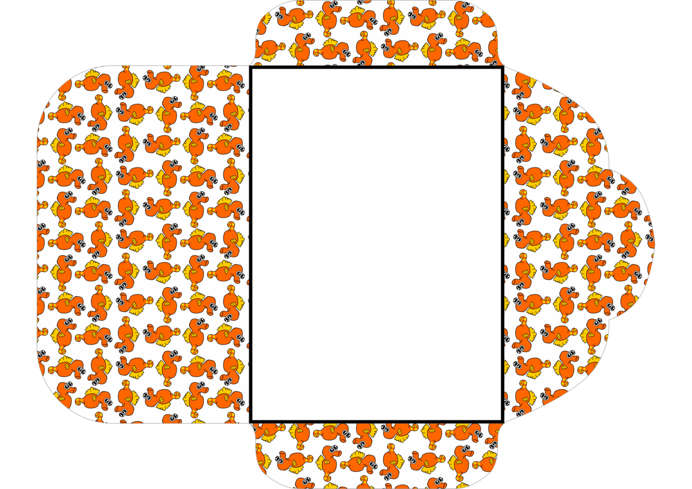 Envelope Design With Seahorses Pattern Theme png