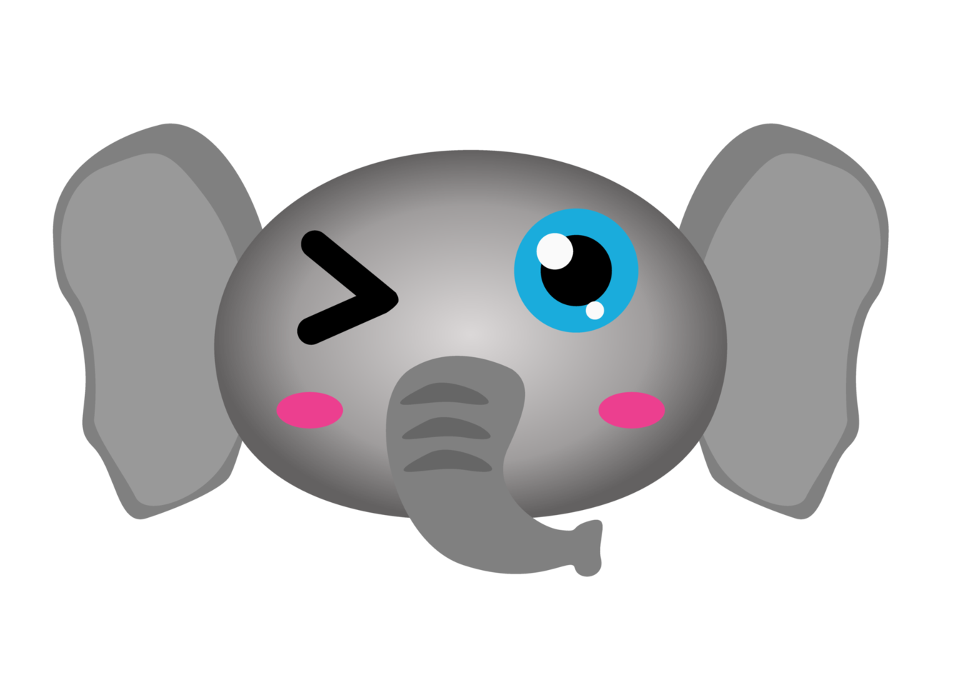 animale testa cartone animato - elefante png