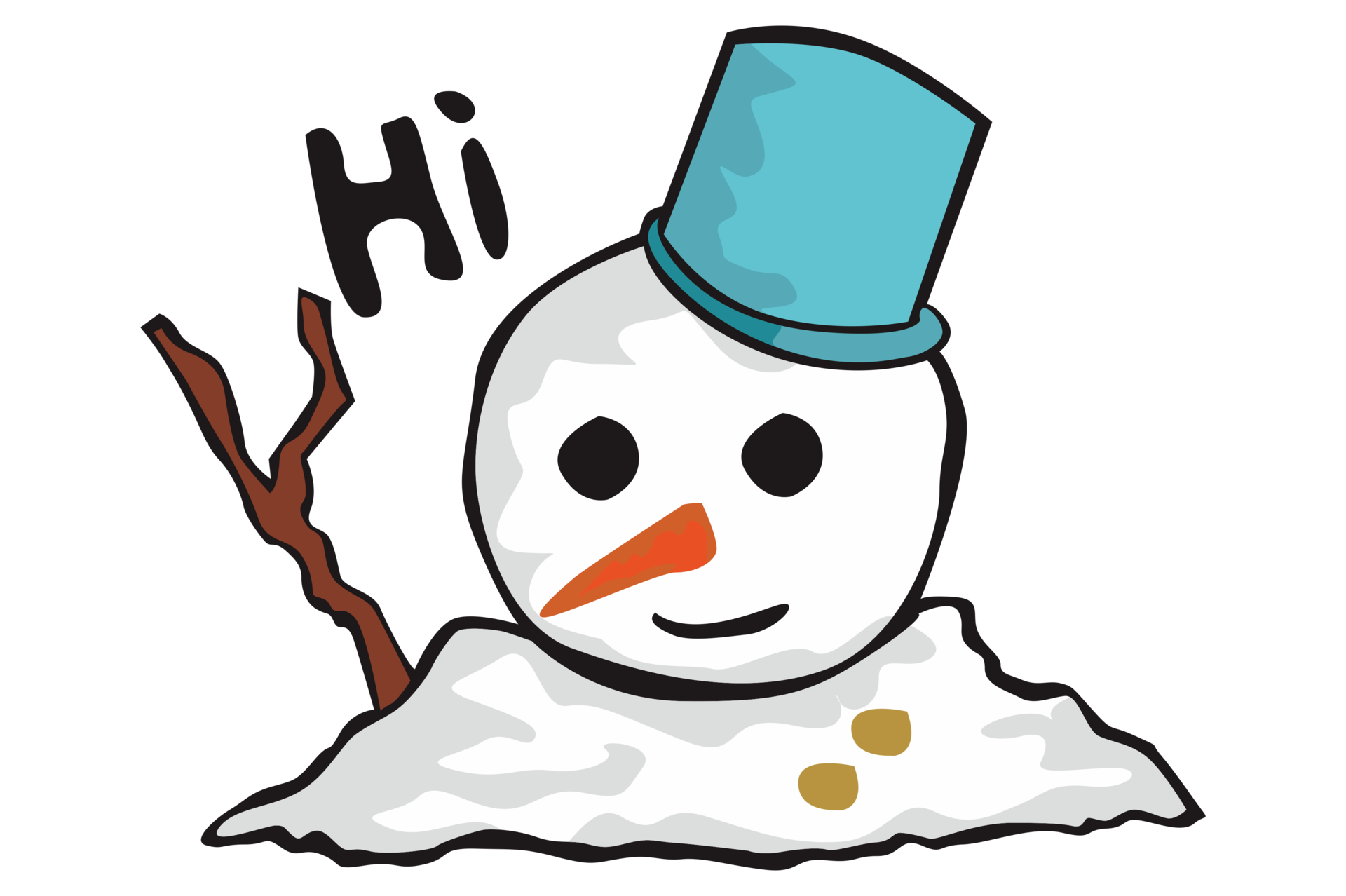 Melted Snowman Christmas Cartoon 16659456 PNG