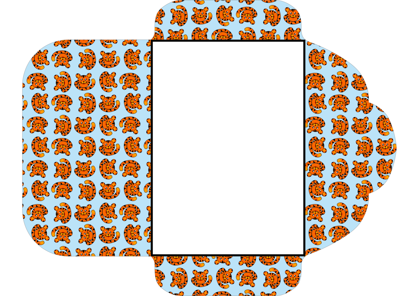 Envelope Design With Tiger Pattern Theme png
